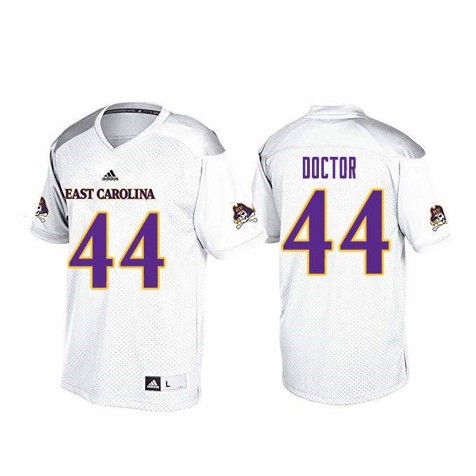 Men #44 Eric Doctor ECU Pirates College Football Jerseys Sale-White